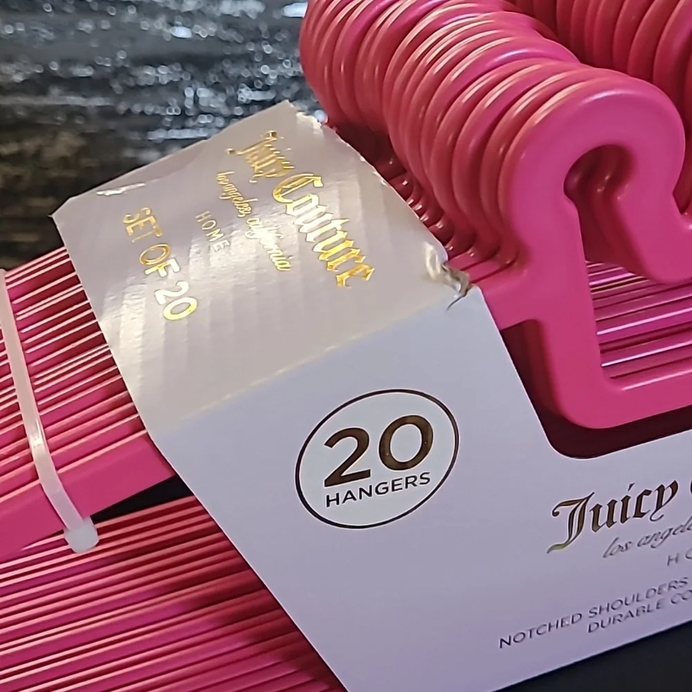 Juicy Couture Pink Hangers Set of 20 With Crown Design